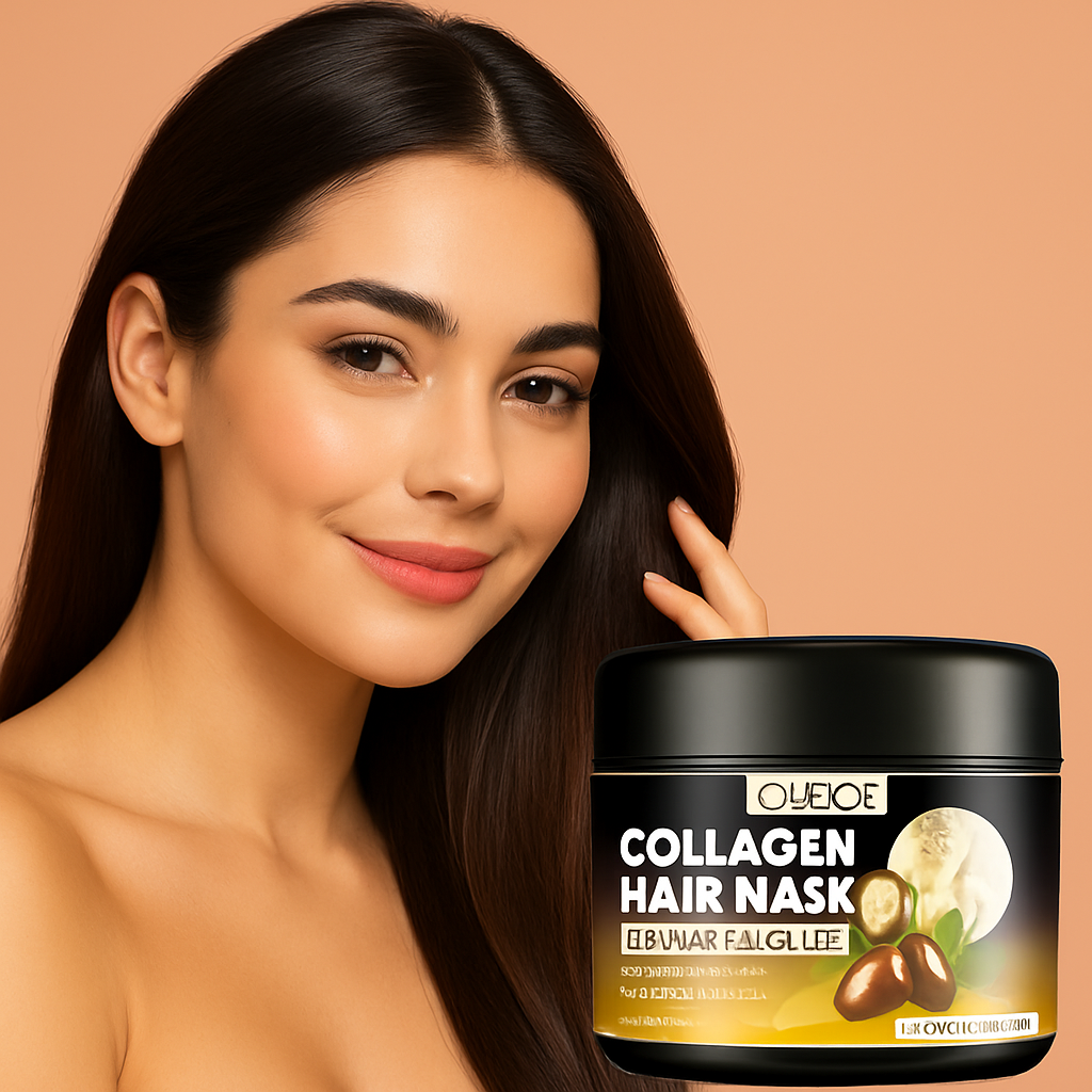 قناع الشعر بالكولاجين من OUHOE – ترميم عميق بالكيراتين وزيت جوز الهند